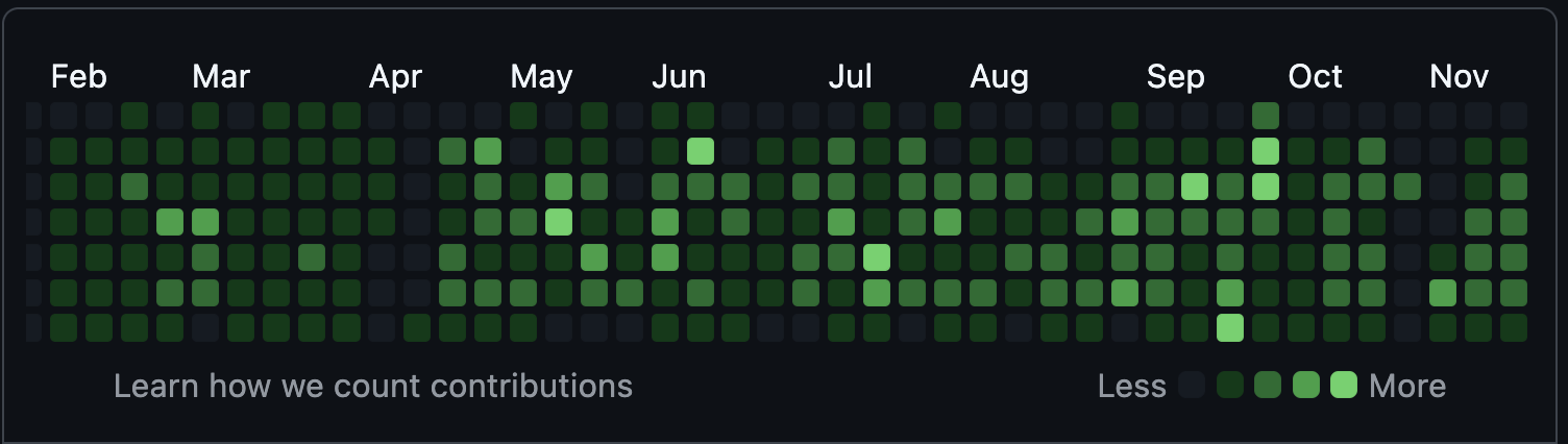 GitHub contributions in 2025